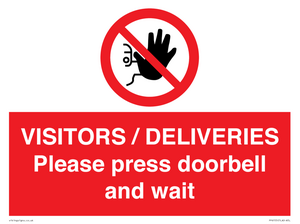 PP6155: VISITORS / DELIVERIES Please press doorbell and wait