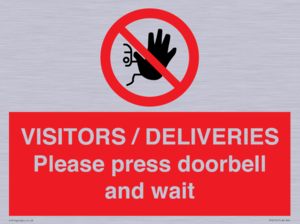 PP6155: VISITORS / DELIVERIES Please press doorbell and wait