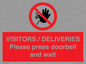 PP6155: VISITORS / DELIVERIES Please press doorbell and wait