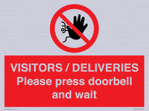 PP6155: VISITORS / DELIVERIES Please press doorbell and wait