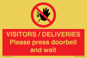 PP6155: VISITORS / DELIVERIES Please press doorbell and wait