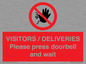 PP6155: VISITORS / DELIVERIES Please press doorbell and wait