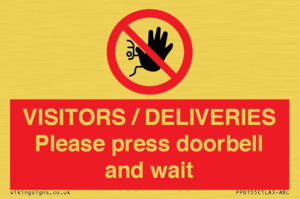 PP6155: VISITORS / DELIVERIES Please press doorbell and wait