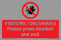 PP6155: VISITORS / DELIVERIES Please press doorbell and wait