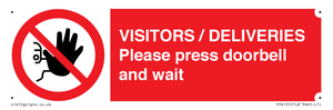 PP6155: VISITORS / DELIVERIES Please press doorbell and wait