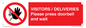 PP6155: VISITORS / DELIVERIES Please press doorbell and wait