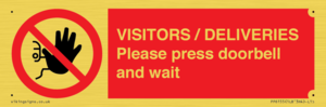 PP6155: VISITORS / DELIVERIES Please press doorbell and wait