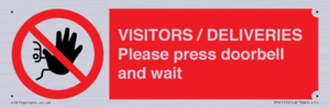 PP6155: VISITORS / DELIVERIES Please press doorbell and wait