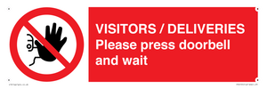 PP6155: VISITORS / DELIVERIES Please press doorbell and wait