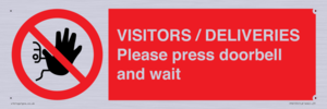 PP6155: VISITORS / DELIVERIES Please press doorbell and wait