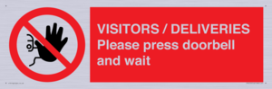 PP6155: VISITORS / DELIVERIES Please press doorbell and wait