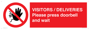 PP6155: VISITORS / DELIVERIES Please press doorbell and wait