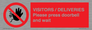 PP6155: VISITORS / DELIVERIES Please press doorbell and wait