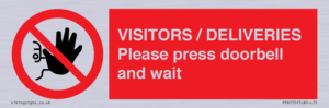 PP6155: VISITORS / DELIVERIES Please press doorbell and wait
