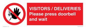 PP6155: VISITORS / DELIVERIES Please press doorbell and wait