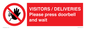 PP6155: VISITORS / DELIVERIES Please press doorbell and wait