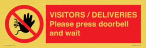 PP6155: VISITORS / DELIVERIES Please press doorbell and wait