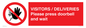 PP6155: VISITORS / DELIVERIES Please press doorbell and wait