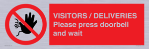 PP6155: VISITORS / DELIVERIES Please press doorbell and wait
