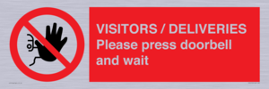 PP6155: VISITORS / DELIVERIES Please press doorbell and wait
