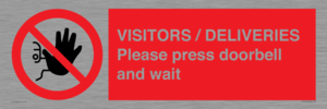 PP6155: VISITORS / DELIVERIES Please press doorbell and wait