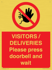 PP6155: VISITORS / DELIVERIES Please press doorbell and wait