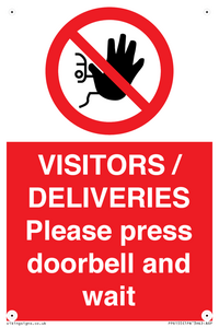 PP6155: VISITORS / DELIVERIES Please press doorbell and wait