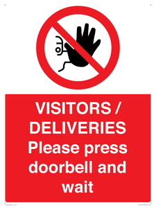 PP6155: VISITORS / DELIVERIES Please press doorbell and wait