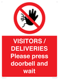 PP6155: VISITORS / DELIVERIES Please press doorbell and wait