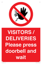 PP6155: VISITORS / DELIVERIES Please press doorbell and wait