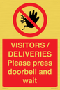 PP6155: VISITORS / DELIVERIES Please press doorbell and wait