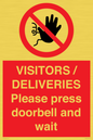 PP6155: VISITORS / DELIVERIES Please press doorbell and wait