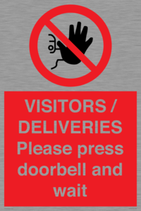 PP6155: VISITORS / DELIVERIES Please press doorbell and wait