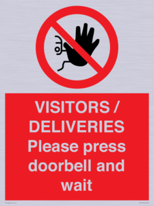 PP6155: VISITORS / DELIVERIES Please press doorbell and wait