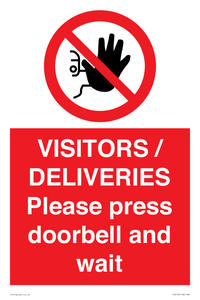 PP6155: VISITORS / DELIVERIES Please press doorbell and wait