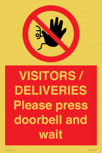 PP6155: VISITORS / DELIVERIES Please press doorbell and wait