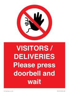 PP6155: VISITORS / DELIVERIES Please press doorbell and wait