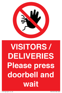 PP6155: VISITORS / DELIVERIES Please press doorbell and wait