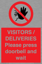 PP6155: VISITORS / DELIVERIES Please press doorbell and wait