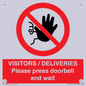 PP6155: VISITORS / DELIVERIES Please press doorbell and wait