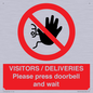 PP6155: VISITORS / DELIVERIES Please press doorbell and wait