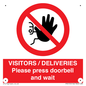 PP6155: VISITORS / DELIVERIES Please press doorbell and wait