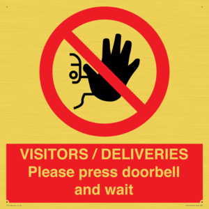 PP6155: VISITORS / DELIVERIES Please press doorbell and wait