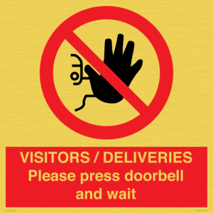 PP6155: VISITORS / DELIVERIES Please press doorbell and wait