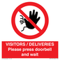 PP6155: VISITORS / DELIVERIES Please press doorbell and wait