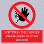 PP6155: VISITORS / DELIVERIES Please press doorbell and wait