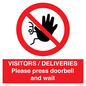 PP6155: VISITORS / DELIVERIES Please press doorbell and wait