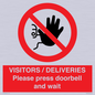 PP6155: VISITORS / DELIVERIES Please press doorbell and wait