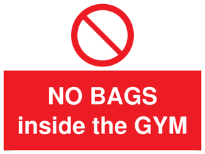 PP6169: NO BAGS inside the GYM