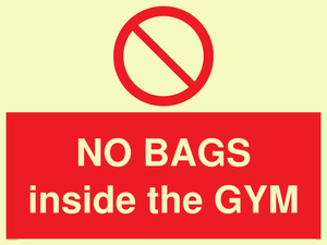 PP6169: NO BAGS inside the GYM